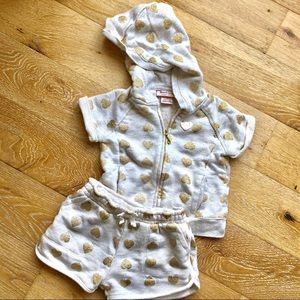 JUICY COUTURE girls shorts & hoodie set
